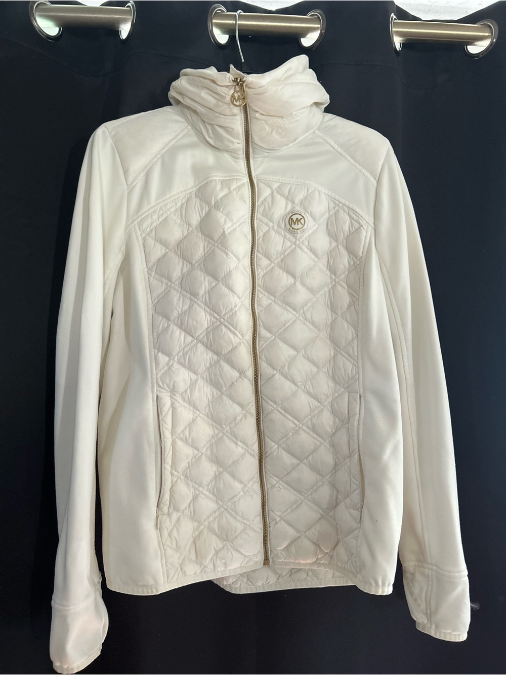 Michael Kors Off-White Quilted Front Puffer Jacket